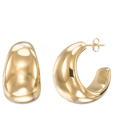 Macy's High Polished Bold C Shape Hoop Earrings in 18k Yellow Gold Over Sterling Silver