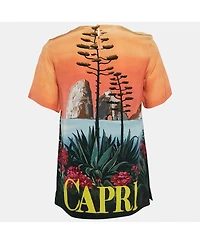 Pre-Owned Dolce & Gabbana Women's Multicolor Capri Print Silk Top