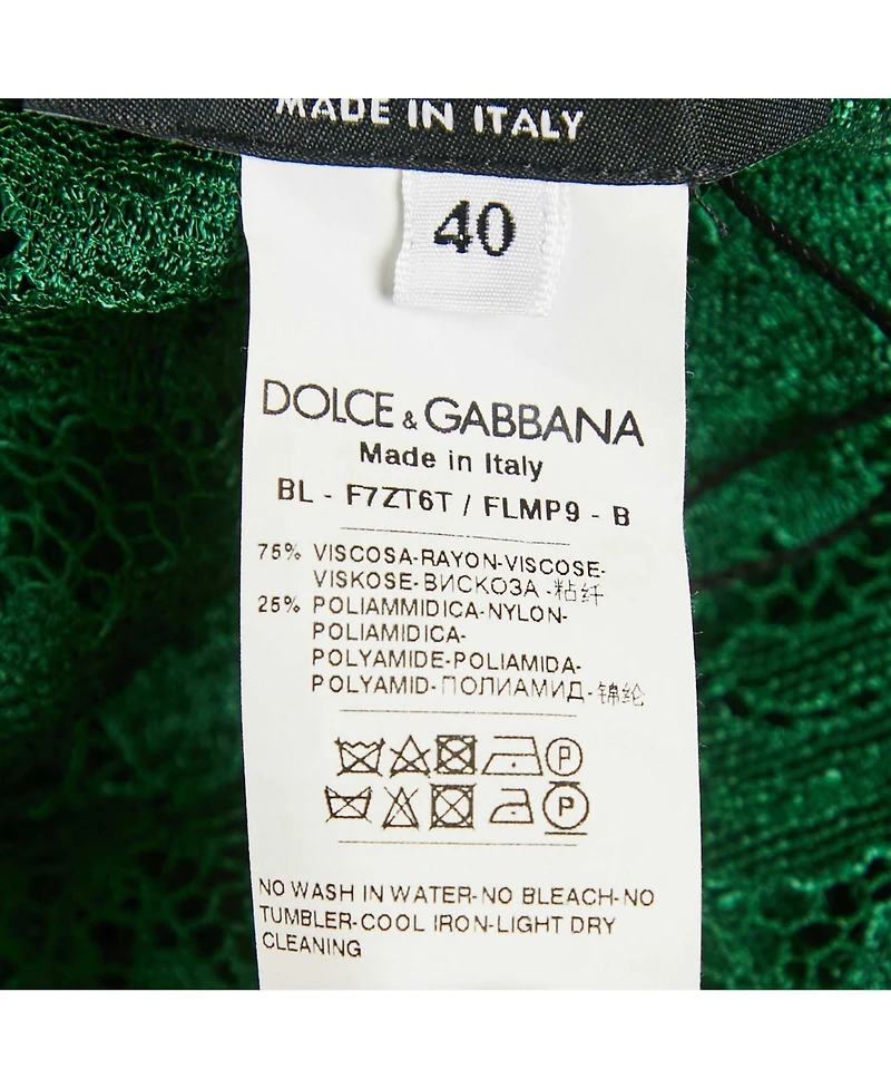 Pre-Owned Dolce & Gabbana Women's Black And Beige Dice Key Printed Silk Short Sleeve Top