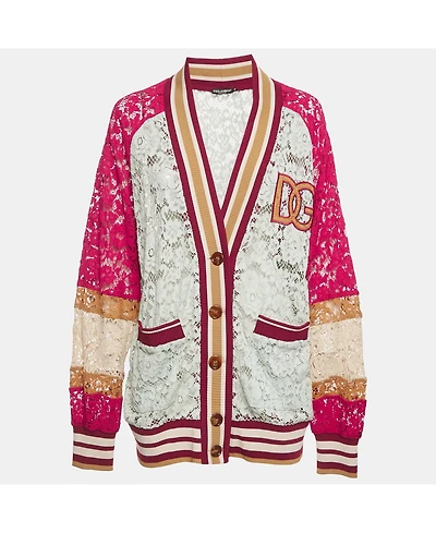 Pre-Owned Dolce & Gabbana Women's Multicolor Lace Sheer Oversized