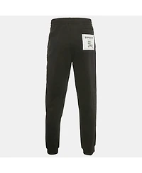 Pre-Owned Burberry Men's Black Logo Applique Cotton Jogger Pants