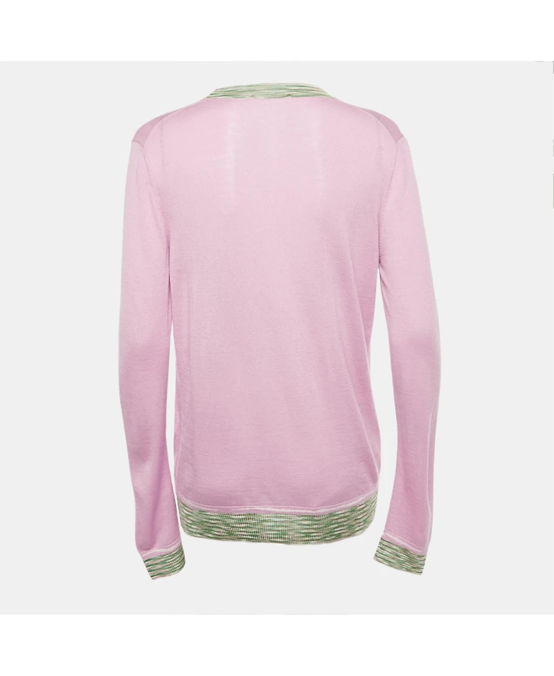 Pre-Owned Missoni Women's Pink Cashmere Knit Button Front Cardigan