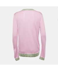 Pre-Owned Missoni Women's Pink Cashmere Knit Button Front Cardigan