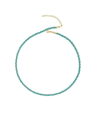 Spero London Women's Handmade Rope Braided Sterling Silver Beaded Chain Necklace