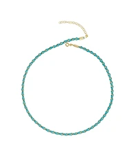 Spero London Women's Handmade Rope Braided Sterling Silver Beaded Chain Necklace