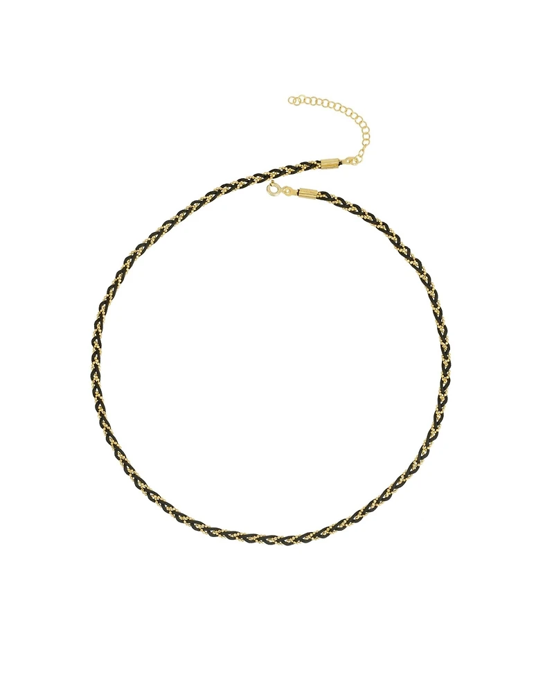 Spero London Women's Handmade Rope Braided Sterling Silver Beaded Chain Necklace