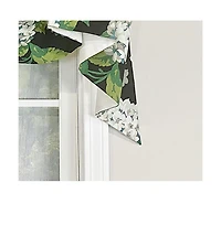 Rlf Home Hydrangea Empire Valance Tuxedo Black 3-Scoop. 64"W x 25"L For windows up to 60"W