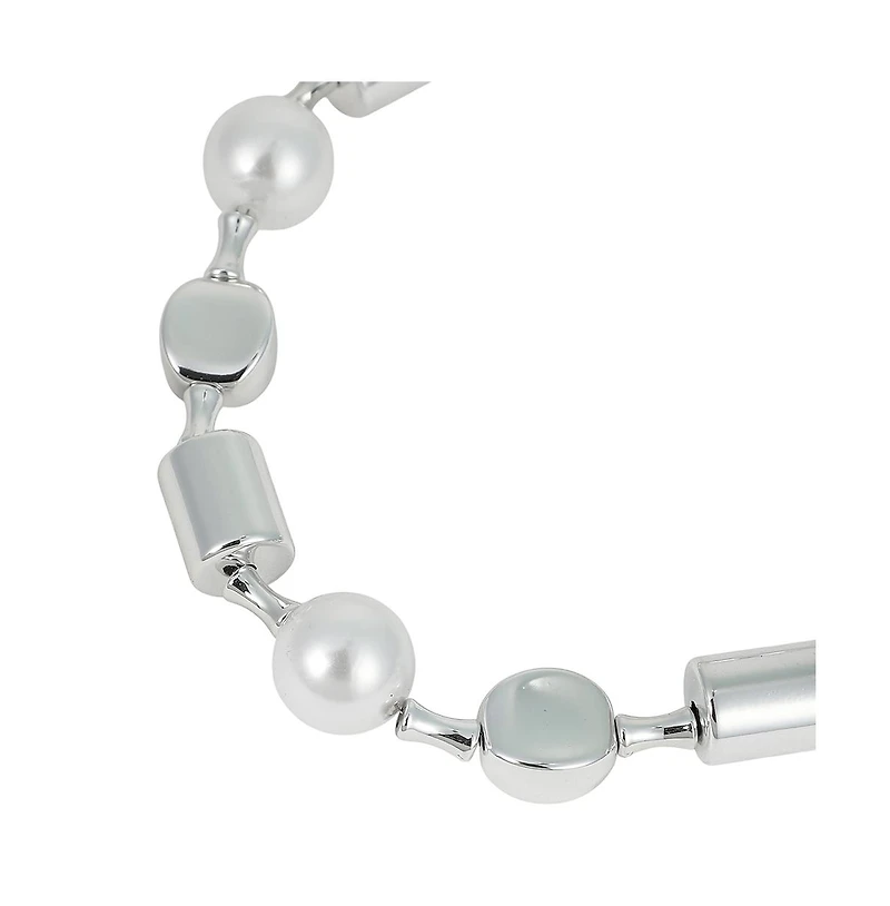 Women's The Spherical-Block Collar Necklace - Chrome Silver