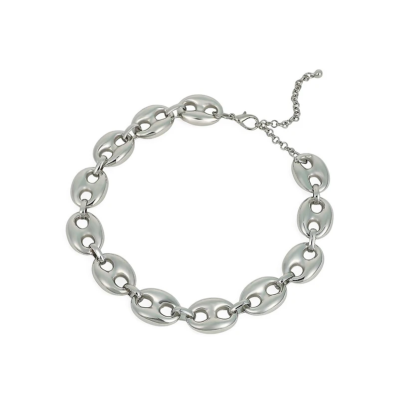 Women's The Chunky Coffee-Bean Chain Necklace - Chrome Silver