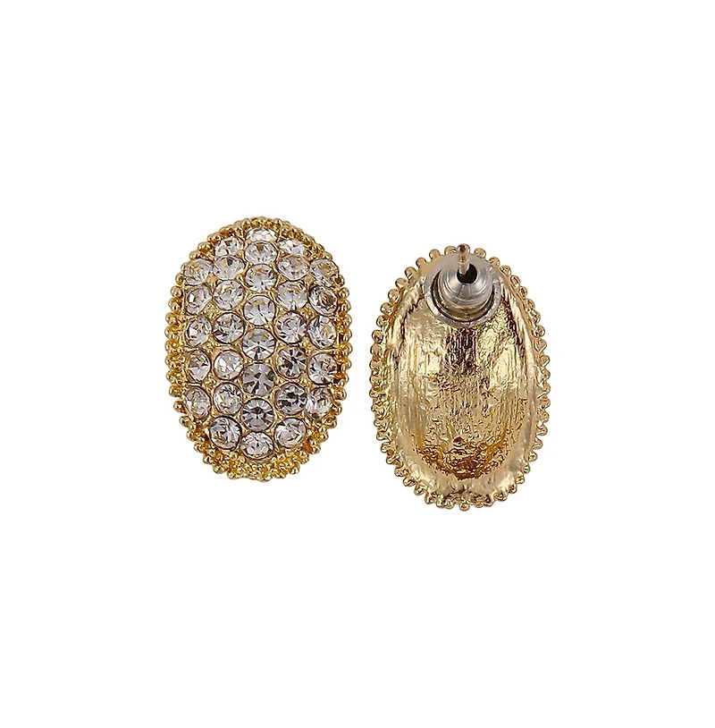 Women's The Bijou-Oval Stud Earrings - Crystal Silver