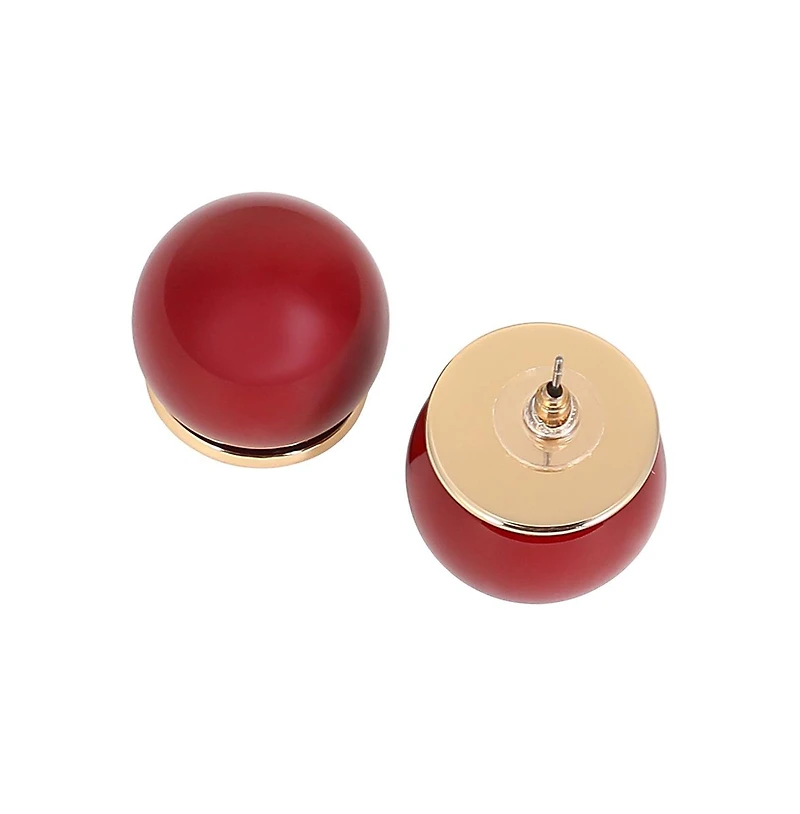 Women's The Chunky-Jacqueline Stud Earrings - Cherry Red & California Gold