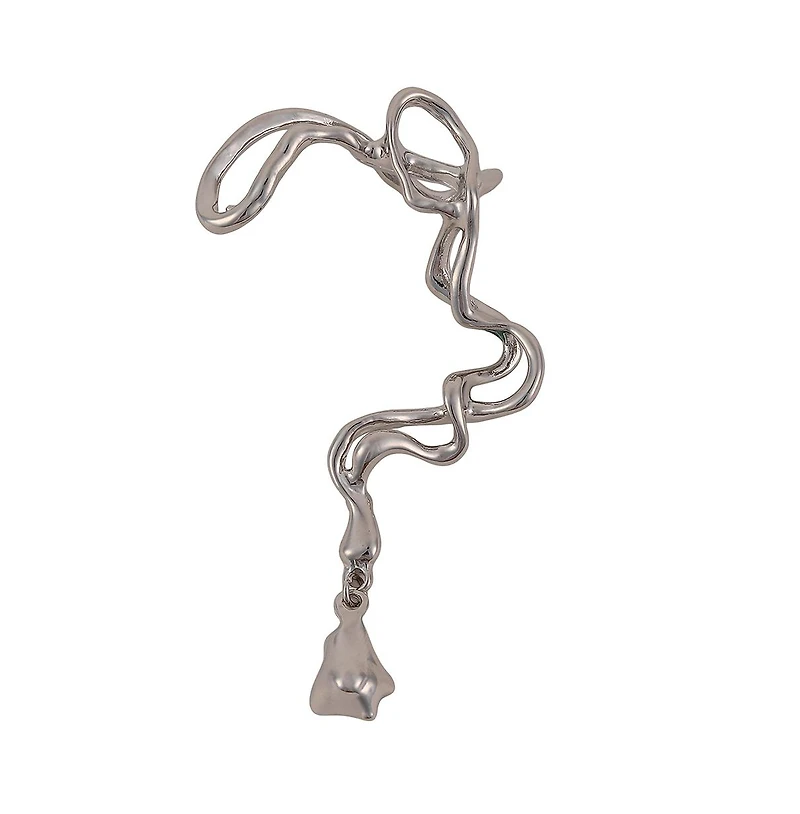 Women's The Tangle-Drop Cuff Earrings - Metallic Silver