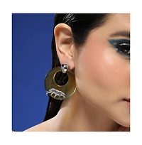 Women's The Circular-Panthera Statement Earrings - Metallic Silver