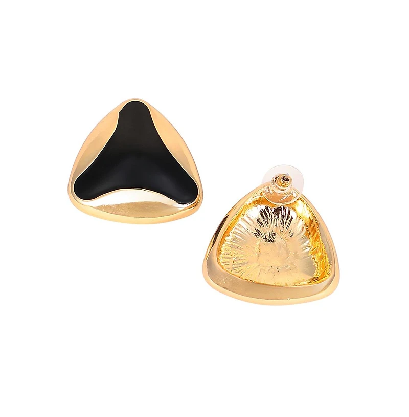 Women's The Enamel-Triad Stud Earrings - Antique Gold