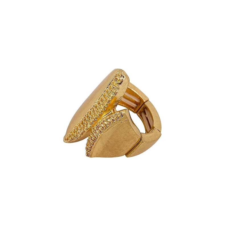 Women's The Overlap-Conchiglia Statement Ring - Antique Gold