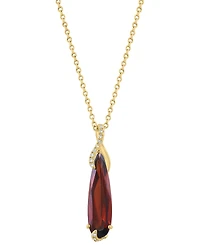 Effy Collection Diamond (1/10 ct. t.w.) & Garnet (3-3/8 ct. t.w.) Pendant Necklace in 14k Yellow Gold