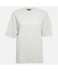 Pre-Owned Balenciaga Women's Logo Print Cotton Crewneck T-Shirt