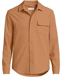 Lands' End Men's Long Sleeve Knit Workwear Waffle Shirt