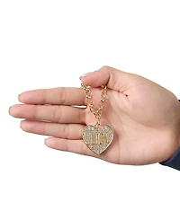 Juicy Couture Logo in Heart Pave Necklace - Gold tone