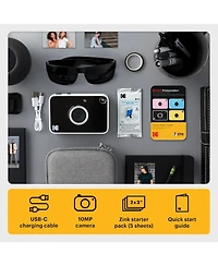 Kodak Printomatic+ Instant Camera Bundle (Yellow) 10MP w/ Pink Case & 20 Zink Paper