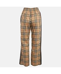 Pre-Owned Burberry Women's Check Print Cotton Contrast Side Trim Louane Trousers