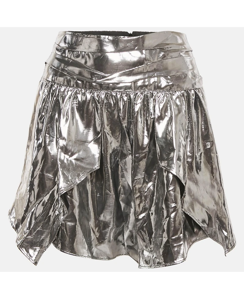 Pre-Owned Isabel Marant Women's Metallic Lamé Gathered Mini Skirt