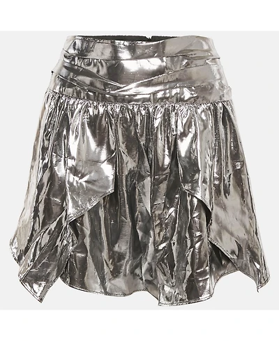 Pre-Owned Isabel Marant Women's Metallic Lamé Gathered Mini Skirt