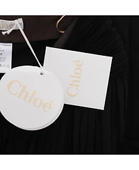 Pre-Owned Chloe Women's Black Silk Pleated Midi Skirts