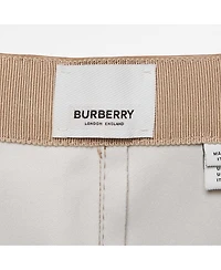 Pre-Owned Burberry Women's Beige Synthetic Split Hem Pencil Skirt