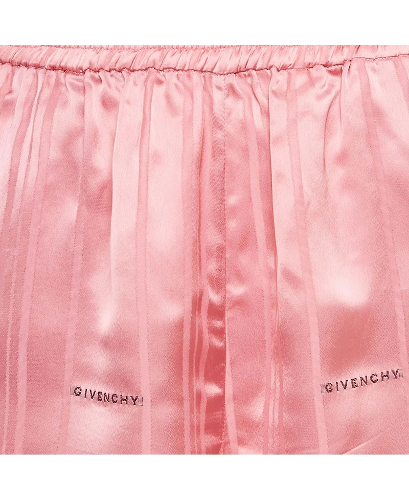 Pre-Owned Givenchy Women's Pink Logo Patterned Satin Shorts