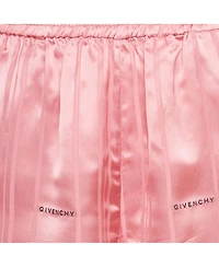 Pre-Owned Givenchy Women's Pink Logo Patterned Satin Shorts