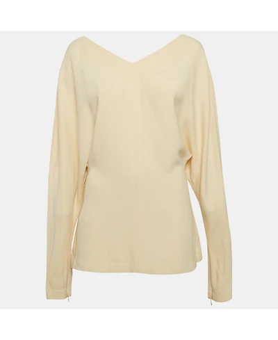 Pre-Owned Stella Mccartney Women's Cream Crepe Dolman Sleeve Top