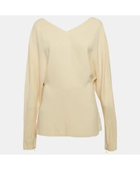 Pre-Owned Stella Mccartney Women's Cream Crepe Dolman Sleeve Top