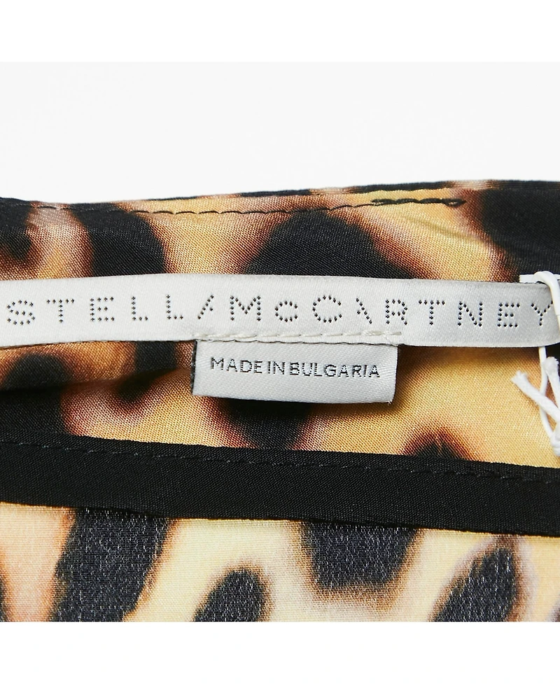 Pre-Owned Stella Mccartney Women's Brown Leopard Print Silk Tie-Up Trousers