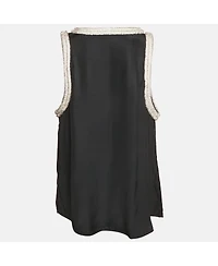 Pre-Owned Balmain Women's Black Silk Stud Embellish Detail Tank Top