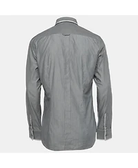 Pre-Owned Dolce & Gabbana Men's Grey Stripe Cotton Button Front Shirt