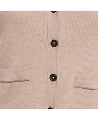 Pre-Owned Brunello Cucinelli Women's Beige Rib Knit Sleeveless Monili Bead Detail Cardigan