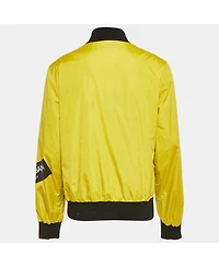 Pre-Owned Dolce & Gabbana Men's Yellow Nylon Zip-Up Bomber Jacket