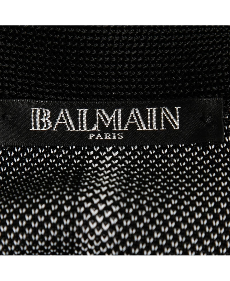 Pre-Owned Balmain Women's Black Striped Knit Long Open Cardigan