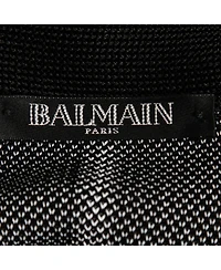 Pre-Owned Balmain Women's Black Striped Knit Long Open Cardigan