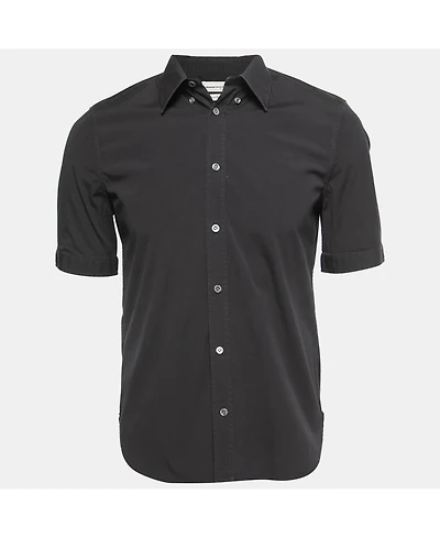 Pre-Owned Alexander Mcqueen Men's Black Cotton Half Sleeve Shirt