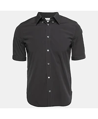 Pre-Owned Alexander Mcqueen Men's Black Cotton Half Sleeve Shirt