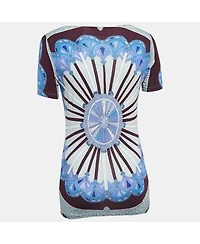 Pre-Owned Emilio Pucci Women's Multicolor Print Knit Short Sleeve Top