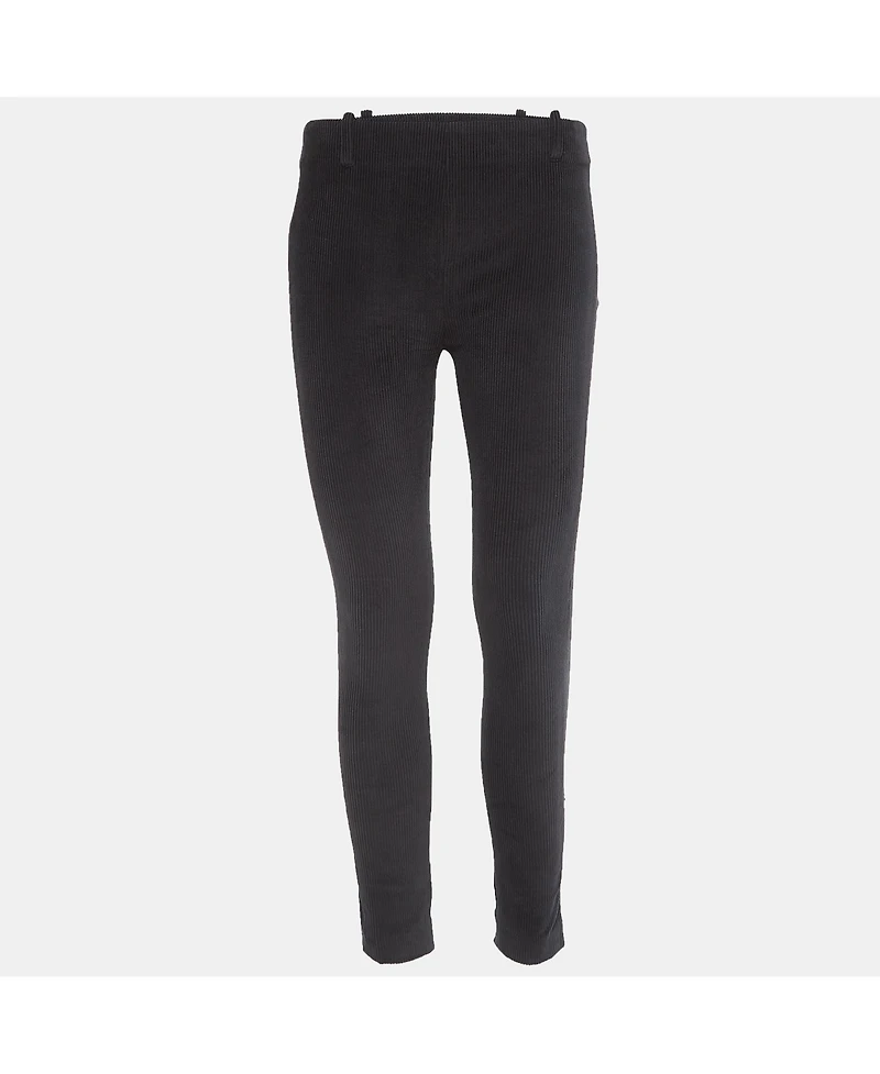 Pre-Owned Balenciaga Women's Black Textured Corduroy Slim Fit Trousers