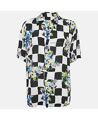 Pre-Owned Off-White Women's Check Floral Print Crepe Shirt