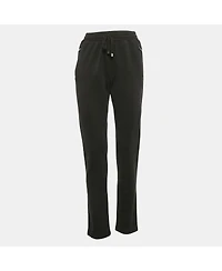 Pre-Owned Dolce & Gabbana Women's Black Cotton Knit Drawstring Sweatpants
