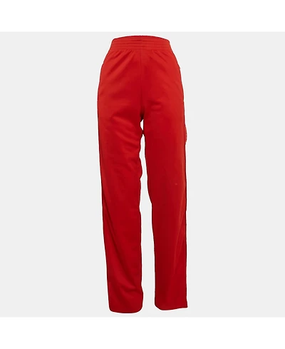Pre-Owned Givenchy Women's Red Logo Print Jersey Trackpants
