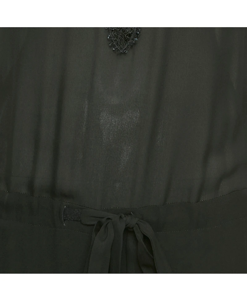 Pre-Owned Emilio Pucci Women's Black Lace Trim Silk Jumpsuit