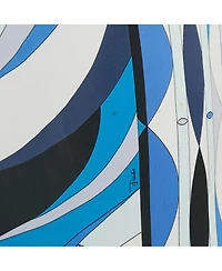 Pre-Owned Emilio Pucci Women's Blue Printed Jersey Maxi Dress