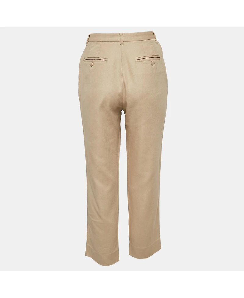 Pre-Owned Dolce & Gabbana Women's Beige Cotton Blend Trousers